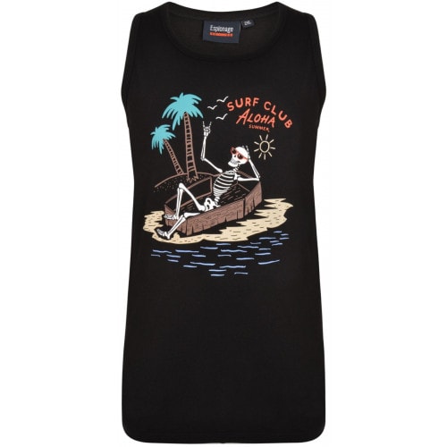 Espionage Aloha Print Vest Black