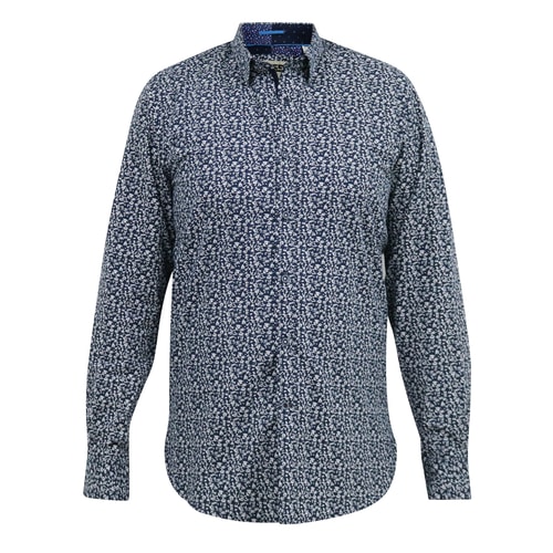 D555 Larry All Over Print Long Sleeve Shirt Navy
