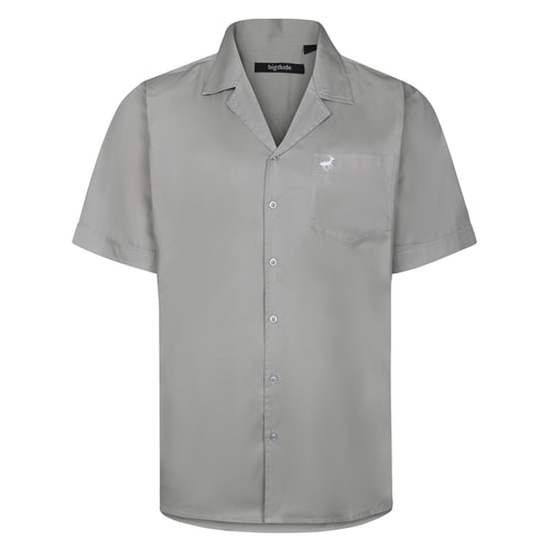 Bigdude Relaxed Collar Short Sleeve Shirt Grey