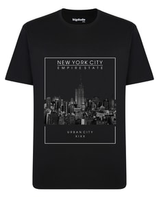 Bigdude New York Print T-Shirt Tall Black