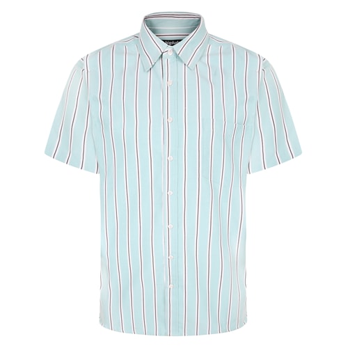 Bigdude Short Sleeve Striped Shirt Green Tall