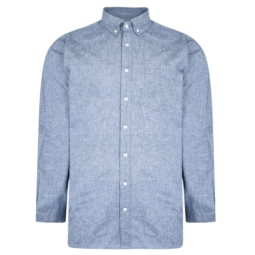 Bigdude Chambray Long Sleeve Shirt Light Blue