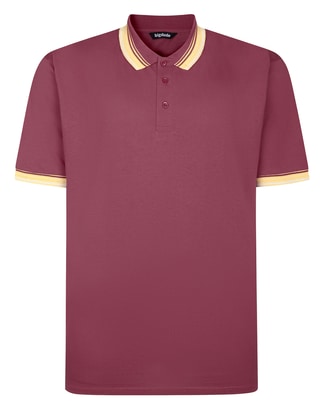 Bigdude Ombre Tipped Collar Polo Crimson Red