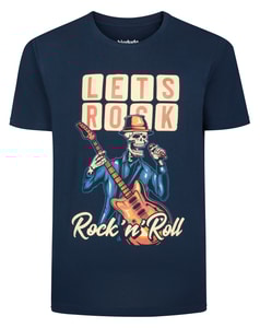 Bigdude Rock n Roll Soul Print T-Shirt Navy