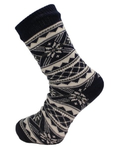 Fairisle Lounge Socks With Grippers Navy