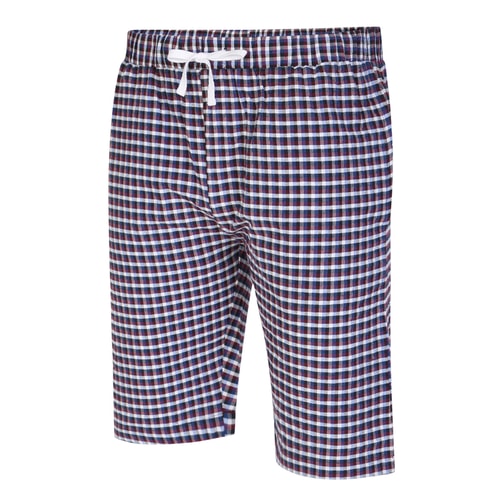 Bigdude Woven Modern Check Pyjama Shorts Red/Blue