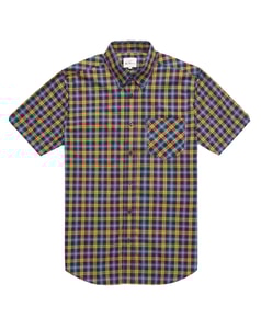 Ben Sherman Gingham Check Short Sleeve Shirt Gold