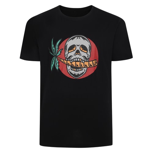 Bigdude Skull Print T-Shirt Black