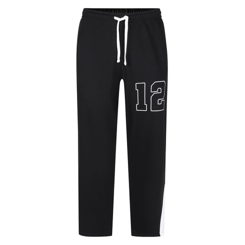 Bigdude Zipped Hem Varsity Joggers Black