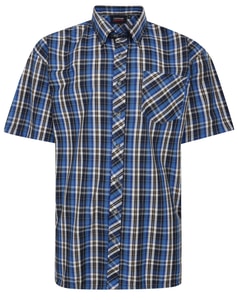 Espionage Short Sleeve Check Shirt Navy