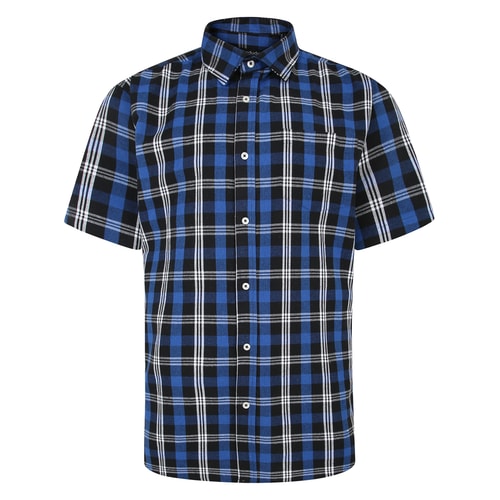 Bigdude Short Sleeve Check Shirt Blue