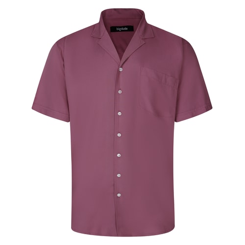 Bigdude Relaxed Collar Rayon Shirt Mauve