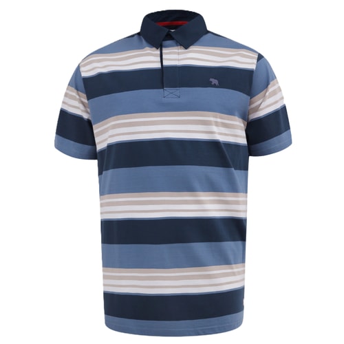 D555 Willis Rugby Polo Navy Stripe