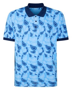 Bigdude Paisley Printed Polo Light Blue