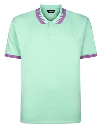 Bigdude Ombre Tipped Collar Polo Jelly Mint Tall