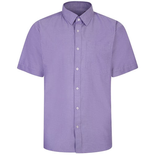 Bigdude Summer Cotton Short Sleeve Shirt Purple
