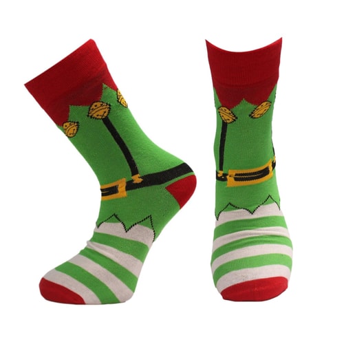 Elf Cotton Rich Christmas Socks Green