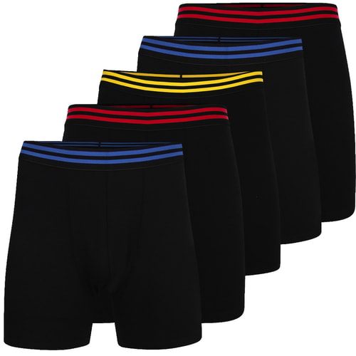 Bigdude 5 Pack Boxer Shorts Black