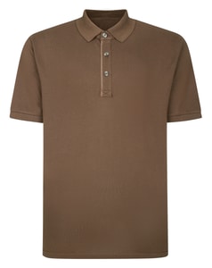Bigdude Placket Embroidery Polo Dark Brown