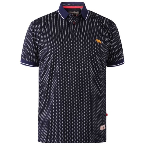 D555 Battersea All Over Print Polo Navy