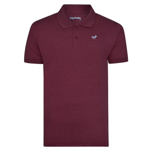 Bigdude Jersey Marl Polo Shirt Burgundy