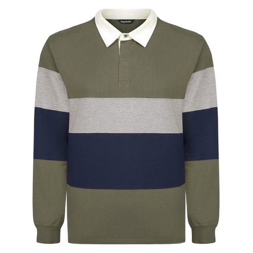 Bigdude Striped Rugby Shirt Khaki