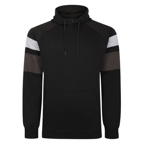Bigdude Sleeve Colour Block Hoody Black