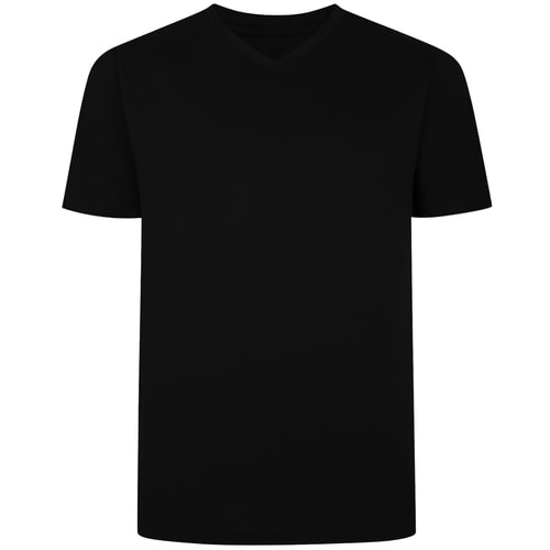Bigdude Plain V-Neck T-Shirt Black Tall