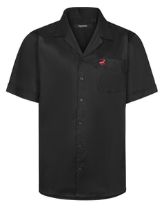 Bigdude Relaxed Collar Short Sleeve Shirt Black