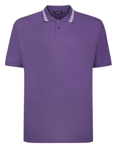 Bigdude Abstract Tipped Polo Purple Tall