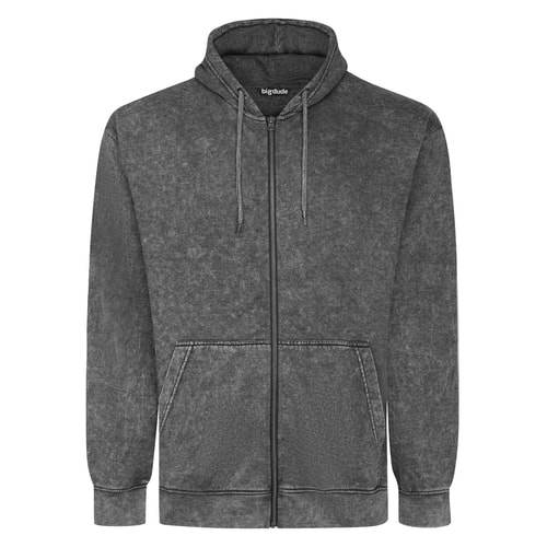 Bigdude Acid Wash Hoodie Black Tall