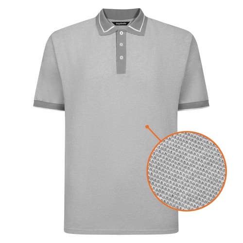 Bigdude Two Tone Tipped Polo Grey
