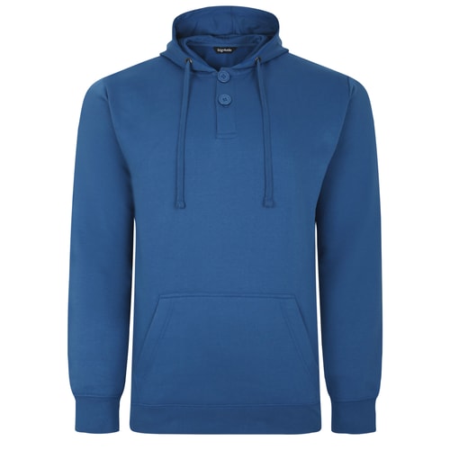 Bigdude Buttoned Pullover Hoody Deep Blue