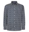 Leaves Cotton Long Sleeve Shirt Navy