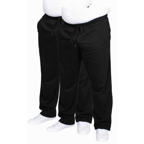 Bigdude Open Hem Joggers Twin Pack Black/Black