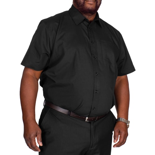 Bigdude Classic Short Sleeve Poplin Shirt Black Tall