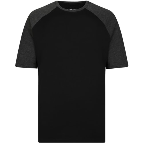 Bigdude Contrast Raglan Sleeve T-Shirt Black/Charcoal