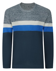 Bigdude Colour Block Knitted Jumper Navy