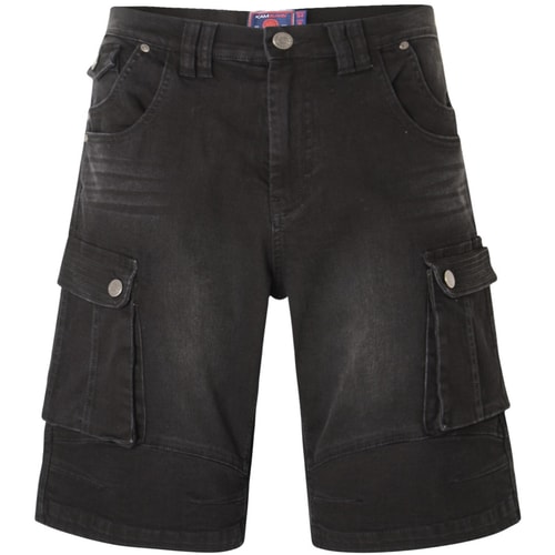 KAM Denim Cargo Shorts Black