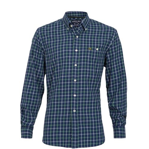 Raging Bull Navy and Green Check Shirt