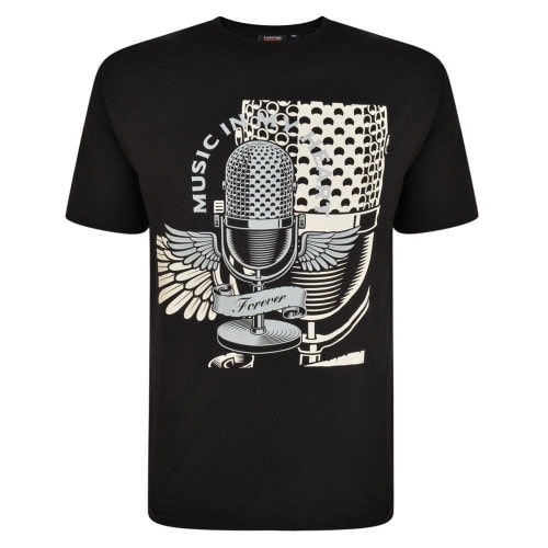 Espionage Music Print T-Shirt Black