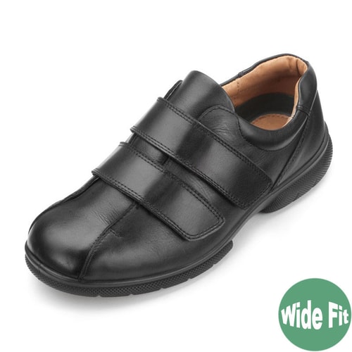 DB Shoes Ashton Wide Fit Black Leather Shoe