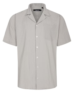 Bigdude Non-Iron Crinkle Shirt Relaxed Collar Light Grey