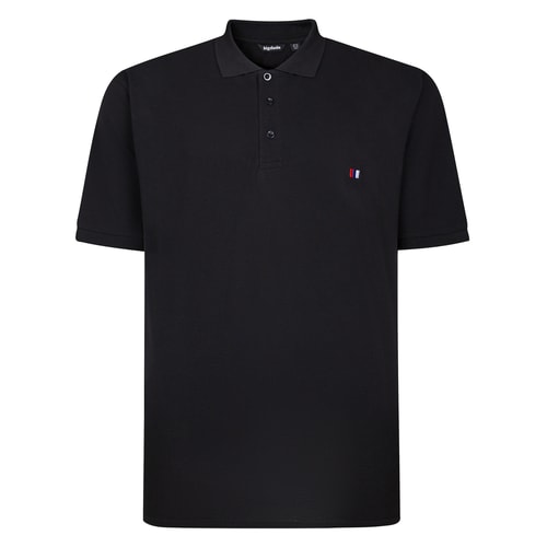 Bigdude Embroidered Logo Polo Shirt Black Tall