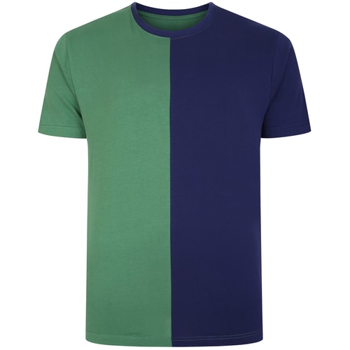 Bigdude Block Spliced T-Shirt Navy/Green