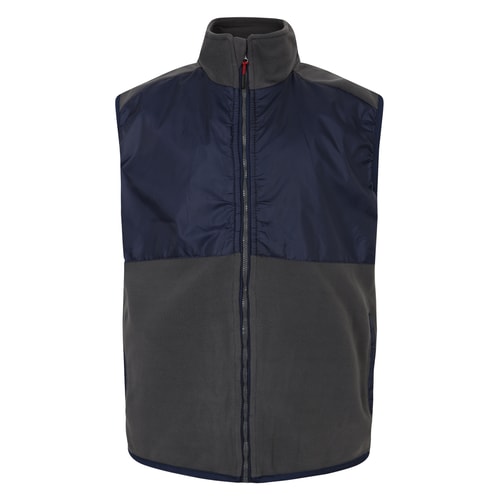 Bigdude Nylon Polar Fleece Gilet Navy/Charcoal