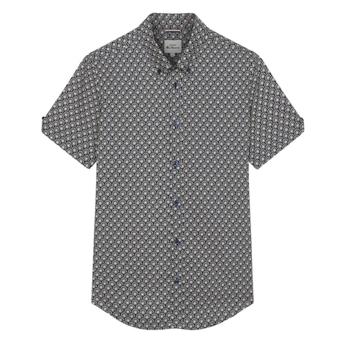 Ben Sherman Block Geo Print Shirt Ink