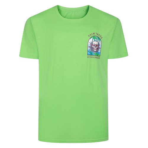 Bigdude Ocean Breeze Small Chest Print T-Shirt Lime Green