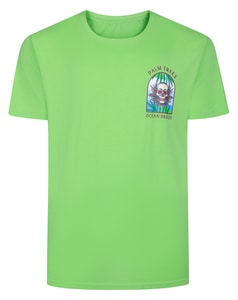 Bigdude Ocean Breeze Small Chest Print T-Shirt Lime Green
