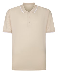 Bigdude Tipped Polo Shirt Beige Marl Tall